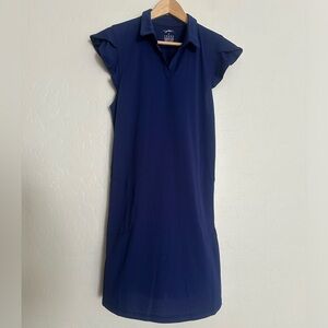 GOTTEX Navy Golf Tennis Polo Flutter Sleeve Dress Size M Medium NEW